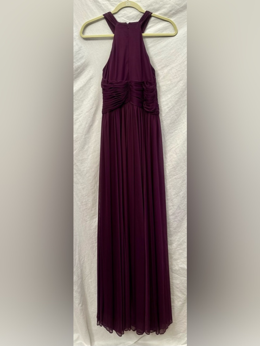 David's Bridal Plum Halter Prom Dress